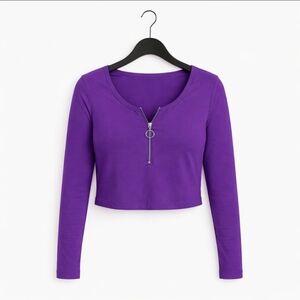 FCT with Love Basics Purple Cropped Top Size XL